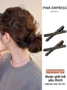 PINK EMPRESS | Kẹp Mỏ Vịt Chữ Thập Pha Lê Cao Cấp Giữ Tóc mái