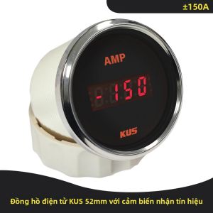 KUS 52mm Ampe Kế AMP Máy Đo Dòng Điện Với Cảm Biến Dòng Điện Cho Ô Tô Thuyền Đèn Nền Màu Đỏ Vàng 12V 24V Phù Hợp +/-50A 80A150A