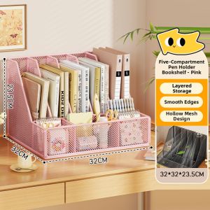 evesigar | Multifunctional Metal Bookstand Desk Organizer
