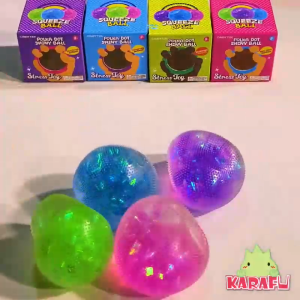 KARAFU Squishy Disco Ball Stress Relief Toy for Adults and Kids. Colorful Soft Bouncy Easy to Grip Fun for Stress Relief.