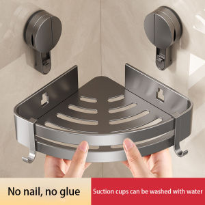 Bathroom Suction Cup Type Storage Rack Without Punching Tripod Rack Toilet  Wall Corner Wall Hanging Storage Shelf