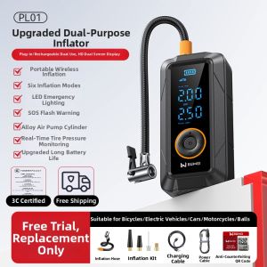 BUWEI | Wireless Charging Portable Air Pump with Tire Pressure Gauge