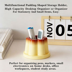 Cute Gradient Pudding Multi-slot Pen Holder Desktop Storage Cup For Student Study Desk Office Vanity Makeup Brush Small Cosmetic