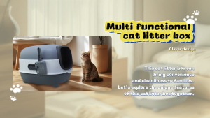 Hooded Cat Litter Tray Box Front Entry Enclosed Litter Box with Scoop for Cats Kitty Pet Toilet