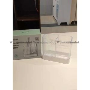 Rak Sendok Garpu Sumpit Dengan Wadah Tirisan Air Bisa Dilepas Bahan Plastik Transparan Food Grade WMO IF0722 PAU22