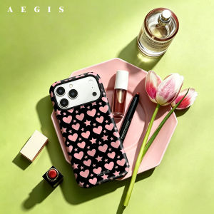 Potdemiel | Y2K Black Pink Star Heart Polka Dot Double Layer Hard Shell for iPhone 17 16 15 14 Plus 13 Pro Max Anti-Drop Shockproof PC