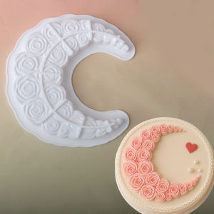 Rose Textured Crescent Shaped Mousse Cake Mold Valentines Day Silicone Cake Mold Chocolate Mold Kitchen Baking Supplies