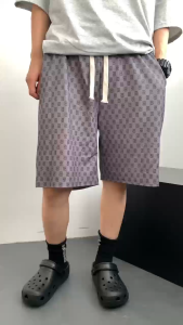 Smile_Home  กางเกงขาสั้น แฟชั่นสามารถสวมใส่ได้ทั้งชายหญิง GGลายโมโนแกรม ใส่สบายแห้งเร็วQC-DK8025