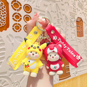 Bluey Stickers Toys Anime Cross Dressing Teddy Bear Doll Car Key chain Bag Accessories Sonny Angel Gift Inside Out