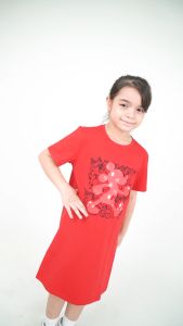 Forest x Disney Kids Mickey 3D Effects Round Neck Short Sleeve Dress | Baju Budak Perempuan - FWK885006