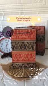 LUSINAN Paper Bag Botol 10x8x25 Motif SONGKET / TAS KERTAS BATIK SONGKET MURAH