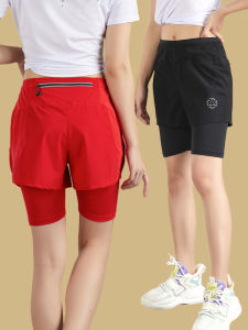 Quần Short Thể Thao Nữ Mùa Hè Mỏng Chống Ánh Sáng Co Giãn Lót Bốn Túi Chạy Bộ Tập Thể Dục Quần Nhanh Khô Thoáng Khí