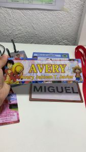CUSTOMIZED BOYS STUDENTS PVC CARD OR LAMINATED SCHOOL NAMEPLATE & BAG TAG W/ ID LACE W/ FREE LAYOUT