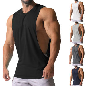 Summer Mens Vest Gym Tank Top Fitness Training Quick-drying Loose Bodybuilding Sleeveless Shirt Male Vest Clothing