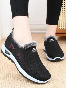 Old Beijing Cloth Shoes Cotton Shoes Fleece-lined Winter Middle-Aged and Elderly Mom Shoes Casual Shoes Heattech Slip-on Soft Bottom Casual Shoes