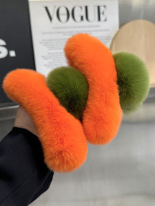 กิ๊บติดผมขนกระต่ายขนาดใหญ่ สไตล์สตรีทแวร์ หน้าม้า ขนกระต่ายแท้ หางหมี หัวเข็มขัด ตกแต่งผม เครื่องประดับแฟชั่นสำหรับผู้หญิง