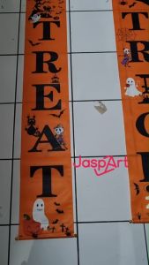 BANNER TRICK OR TREAT DEKORASI PESTA HALLOWEEN MURAH SPANDUK HALLOWEEN
