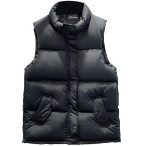 Womens Fleece Lined Vest Versatile Outerwear Midlife Mommy Style Commute Simple Design Short Loose Fit Polyester Fiber