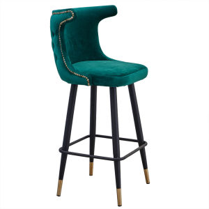 เก้าอี้บาร์สไตล์ยุโรปสีทอง วัสดุเหล็ก ไม่มีหมุน ไม่ปรับได้ สำหรับบาร์ ร้านกาแฟ บ้าน ตกแต่งสไตล์ยุโรป วินเทจ