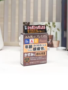 LION Smile 40 Premium Restoring Eye Drops 15ml - Japanese Eye Care with Vitamin A & E Single Pack