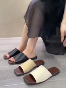 New Korean Sandals for Women Leather High Quality Versatile Outdoor Flat Sandals