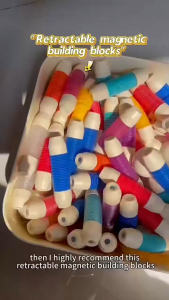 60/85pcs Magnetic Regangan Sticks Retractable Magnetic Stick and Ball Building Blocks Educational Birthday Gifts For Kids 3+