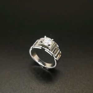 S925 Sterling silver 1 Carat Moissant Diamond Ring Luxury Men Ring Plated With PT950 Platinum