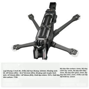 Khung FPV 5 Inch Tùy Chỉnh Có Đĩa Bên
