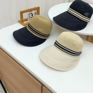 หมวกกันแดดระบายอากาศใหม่ หมวกกันแดดป้องกันรังสียูวี หมวกฟางสำหรับผู้หญิง หมวกปีกกว้าง สามารถแขวนหน้ากากได้/T Store