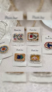 ส่งไว จากไทย กิ๊ฟติดผม vintage style กิ๊บวินเทจ ปักลายดอกไม้ เครื่องประดับงานปัก handmade ของฝากที่ระลึก