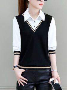 Womens Fashionable Fleece Lined Thickened Autumn Winter Shirt Beautiful Elegant Polo Collar Long Sleeve Basic Style Dress