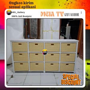 (Ready stok) Lemari susun laci 12 rotan sintetis termurah