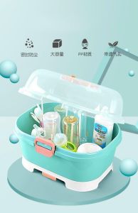 Giá Khay Úp Bình Sữa Có Van Thoát Hơi Ẩm - Dụng cụ úp bình sữa có nắp đậy cho bé rất hợp vệ sinh chất nhựa PP