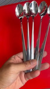 ( Muỗng R1 ) Muỗng pha trà uống cà phê cán dài R1  inox sáng bóng  kích thước 27 x 205  cm  loại tốt - Muỗng Cà Phê - Muỗng Cán Dài -