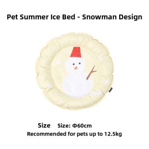 FUKUMARU | Fumaru Snowman Pet Cooling Mat Summer Sleep Pad For Dogs And Cats Comfortable Breathable Lightweight Portable Mat Cool Pad
