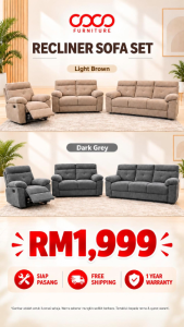 Modern Manual Recliner Sofa Set 1+2+3 Seater | Fabric Living Room Sofa | Luxury Reclining Sofa | FREE Installation