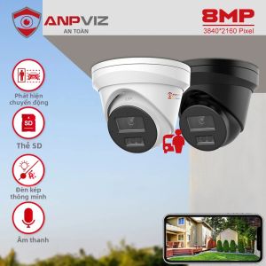 Camera Dạng Tháp Anpviz 8MP POE IP Camera Quan Sát Ngoài Trời Thông Minh Có Đèn Kép ColorVU Với Khe Cắm Thẻ SD IP67 Giám Sát Video Phát Hiện Con Người/ô Tô