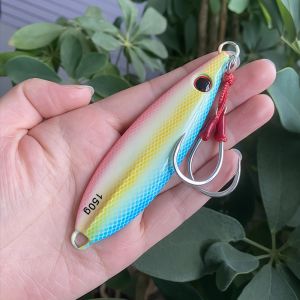 1pc  150g/200g Slow Pitch Jig – Saltwater Jigging Lure with BKK 5/0 Assist Hooks Vertical Ocean Fishing Bait