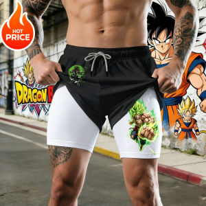 Bandai | 2026 Dragon Ball Summer Broly Mens Bot Fitness Double-Layer Replica Two-Piece Loose-Fit Training Running Shorts Casual Pants