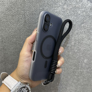 Ultra-Durable Magnetic Attraction Phone Case for  16 17 pro Max Transparent Anti-Fall Protection Dark Shadow Design Dele
