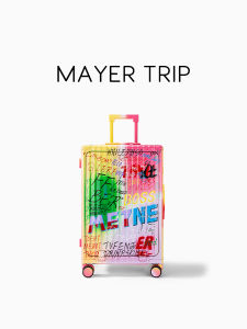 MAYERTRIP Graffiti Luggage 20 Inch Travel Suitcase High Aesthetic Value Boarding Box Pullman Lock Fashionable Trendy PC Material