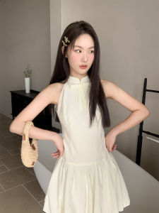 Hello Canon Elegant Butterfly Knot Flower Bud Dress Womens Summer 2024 New Slimming A-Line Short Skirt High Waist Gown