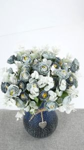 ROSE DAISY PUTIK CABANG 5 ARTIFICIAL MAWAR EROPA CLASSIC PASTEL RUSTIC