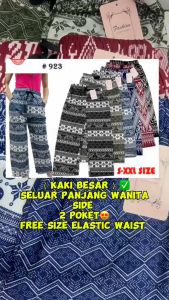 Seluar Panjang Perempuan 26-36 Kaki Besar Corak Penuh #923