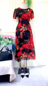 Đầm Trung Niên Dáng Dài Cao Cấp Đi Làm Đi Chơi Đi Tiệc Đa Dụng Sang Trọng Cho Các Quý Bà U40 U50 tm3027