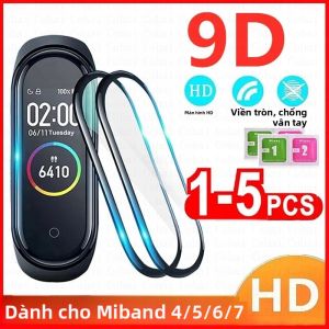 Kính Bảo Vệ Màn Hình 9D Cho Xiaomi Mi Band 7 6 5 4 Phim Bảo Vệ Toàn Diện Tương Thích Với Vòng Đeo Tay Đồng Hồ Thông Minh Xiaomi Miband