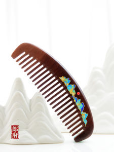 Bàn Chải Gỗ Đào Cổ Lan Phủ Sơn Màu Dài Hình Bán Nguyệt Cho Tóc Nam Và Nữ Bàn Chải Massage Định Hình Tóc Dài