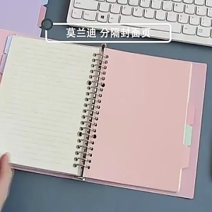 【Free Refill+Separator】A5/B5 Soft Pastel Color Binder Notebook Refillable with Pastel Index 60page