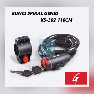 Gembok Kunci Sepeda Kabel Spiral Bicycle Cable Lock KS-302 Genio | High Quality