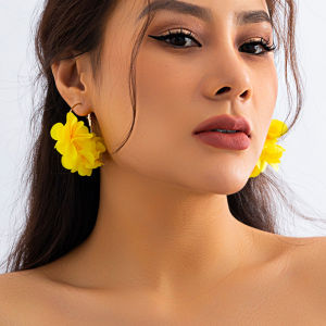 Nữ Bohemia Vải Thời Trang Hoa Hồng Mặt Dây Chuyền Hoa Đôi Khuyên Tai Vòng Nhiều Màu Sắc Kpop Trang Sức Dự Tiệc Y2K Phụ Kiện